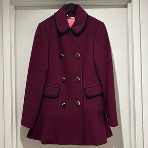 Kate Spade wine colored 3/4 length coat